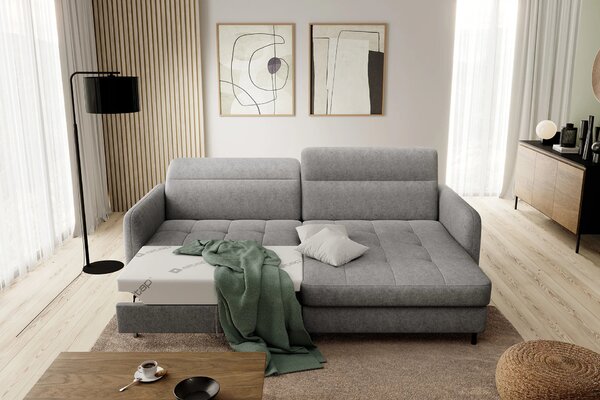 Elegantní rozkládací sedací souprava ZULEYKA - šedá 2, pravý roh