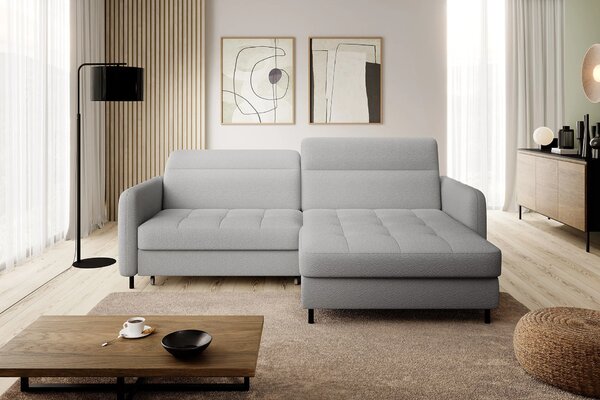 Elegantní rozkládací sedací souprava ZULEYKA - světle šedá, pravý roh