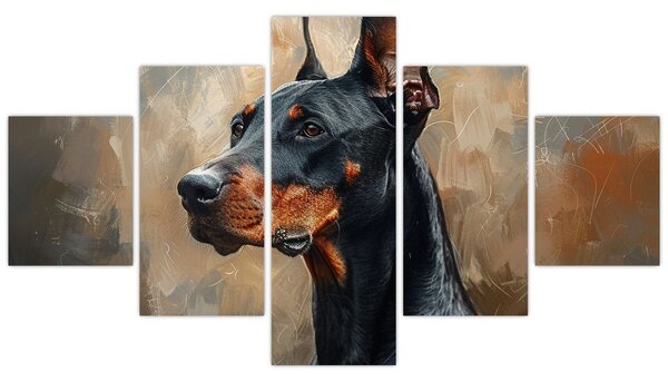Obraz - Portrét Dobrmana (125x70 cm)