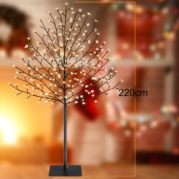 Deuba Svítící strom třešeň 220 cm - bílá teplá