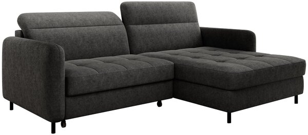 Elegantní rozkládací sedací souprava ZULEYKA - černá, pravý roh