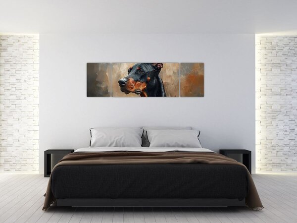 Obraz - Portrét Dobrmana (170x50 cm)