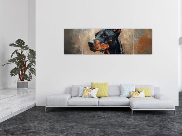 Obraz - Portrét Dobrmana (170x50 cm)