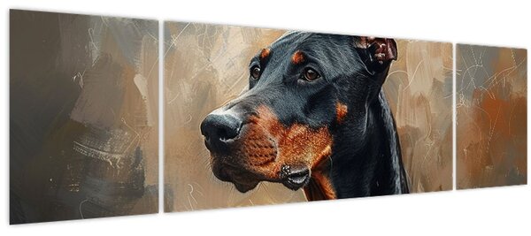 Obraz - Portrét Dobrmana (170x50 cm)