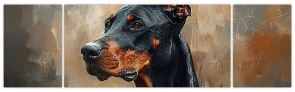 Obraz - Portrét Dobrmana (170x50 cm)