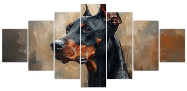 Obraz - Portrét Dobrmana (210x100 cm)