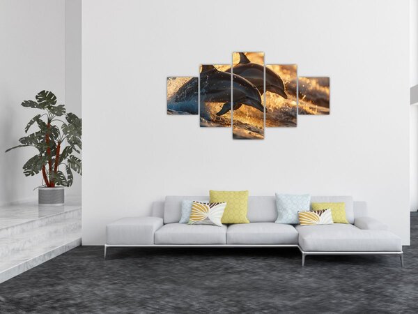 Obraz - Delfíni (125x70 cm)