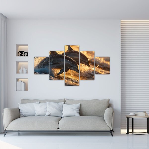 Obraz - Delfíni (125x70 cm)