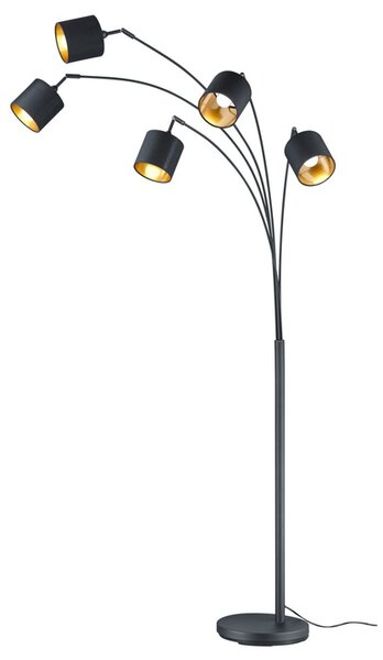 Stojací oblouková lampa TOMMY černá/zlatá
