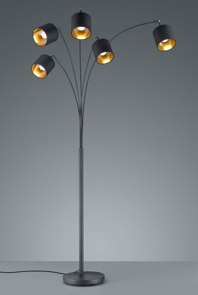 Stojací oblouková lampa TOMMY černá/zlatá
