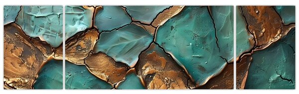 Obraz - Zeleno-zlatá malba (170x50 cm)