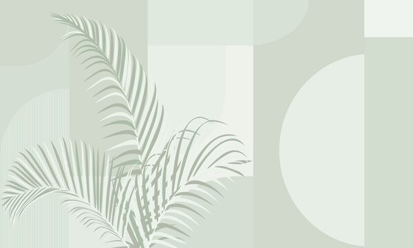 Fototapeta Elegantní palmové listy s jemnými tóny, Fototapety s tropickým motivem, Populární fototapety, w01501v3 - Tapeko.co.cz