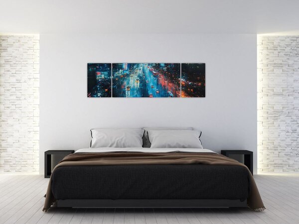 Obraz - Velkoměsto, olejomalba (170x50 cm)