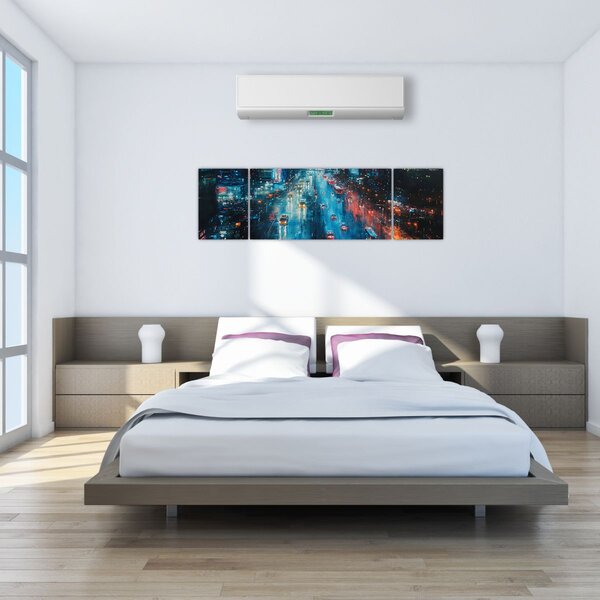Obraz - Velkoměsto, olejomalba (170x50 cm)