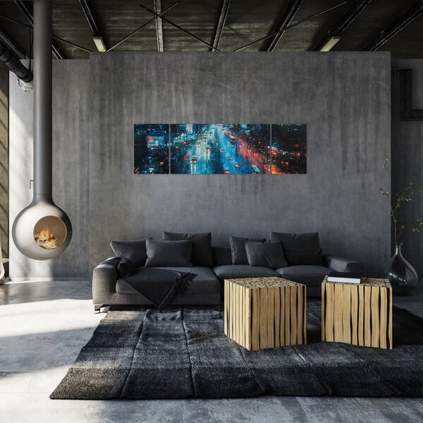 Obraz - Velkoměsto, olejomalba (170x50 cm)