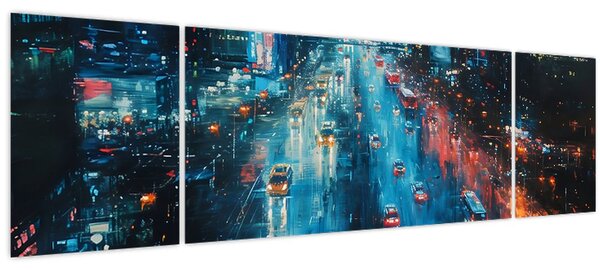 Obraz - Velkoměsto, olejomalba (170x50 cm)