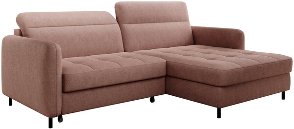 Elegantní rozkládací sedací souprava ZULEYKA - růžová, pravý roh