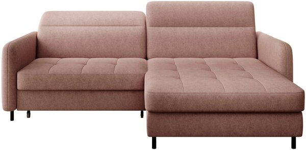 Elegantní rozkládací sedací souprava ZULEYKA - růžová, pravý roh