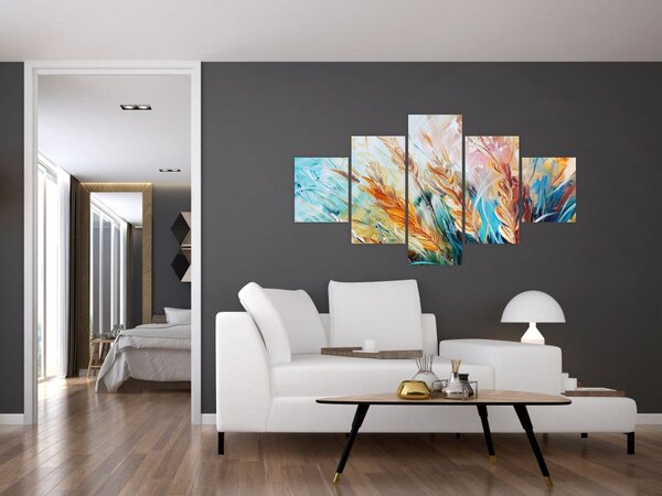 Obraz - Pšenice, abstrakce (125x70 cm)