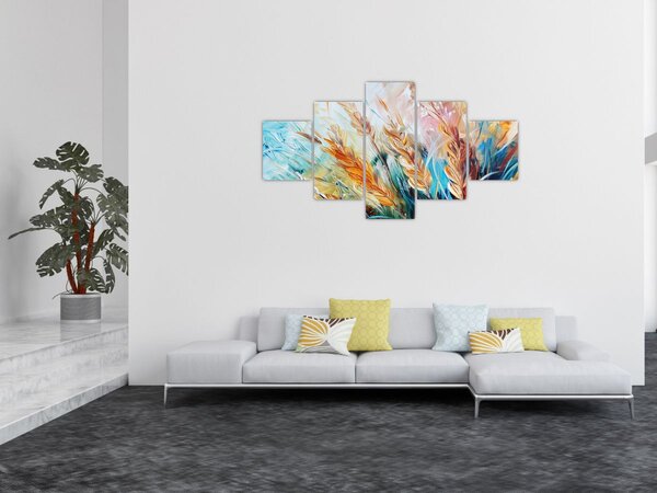 Obraz - Pšenice, abstrakce (125x70 cm)