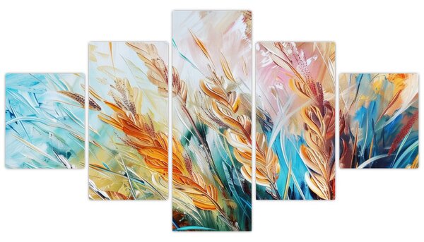 Obraz - Pšenice, abstrakce (125x70 cm)