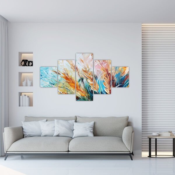Obraz - Pšenice, abstrakce (125x70 cm)
