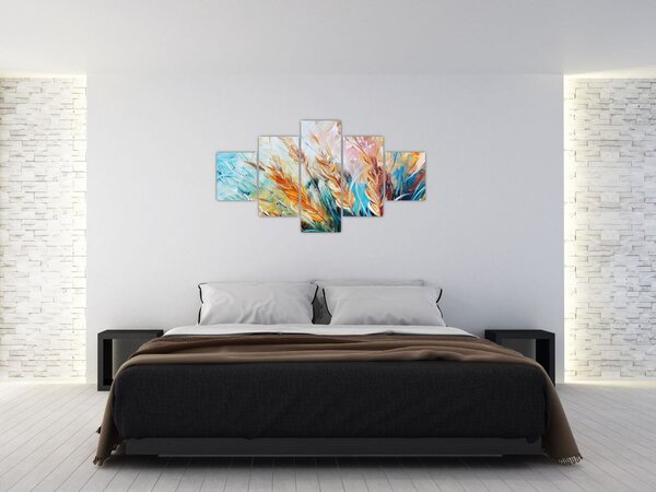 Obraz - Pšenice, abstrakce (125x70 cm)