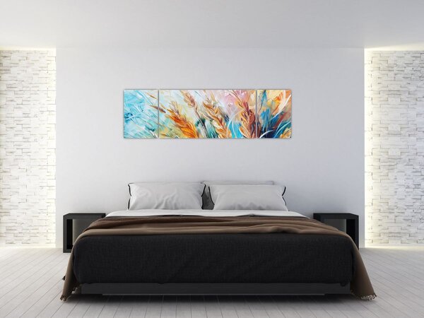 Obraz - Pšenice, abstrakce (170x50 cm)