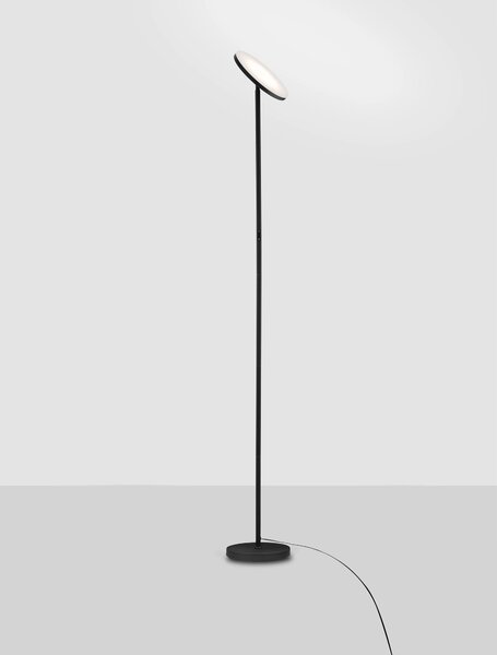 LED stmívatelná černá stojací lampa Sinkro – Bílá