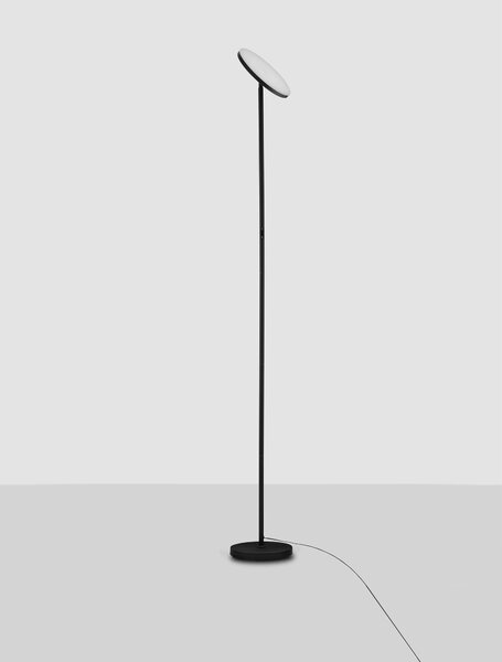 LED stmívatelná černá stojací lampa Sinkro – Bílá