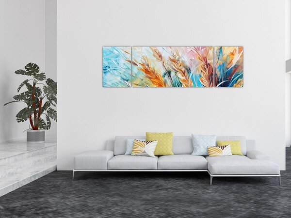 Obraz - Pšenice, abstrakce (170x50 cm)