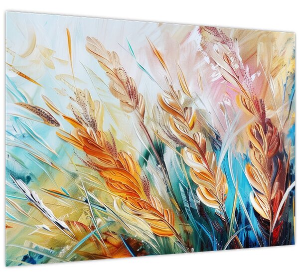 Obraz - Pšenice, abstrakce (70x50 cm)