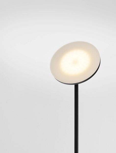 LED stmívatelná černá stojací lampa Sinkro – Bílá