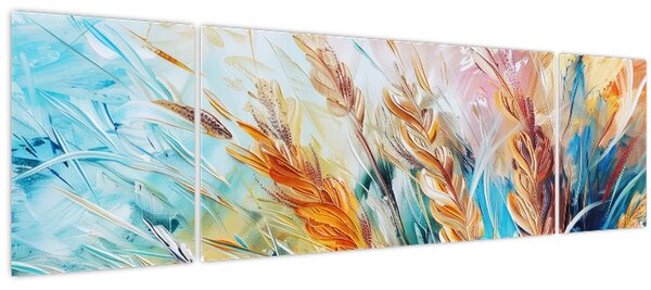 Obraz - Pšenice, abstrakce (170x50 cm)