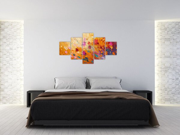 Obraz - Malba barevných květin (125x70 cm)