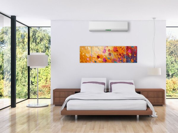 Obraz - Malba barevných květin (170x50 cm)