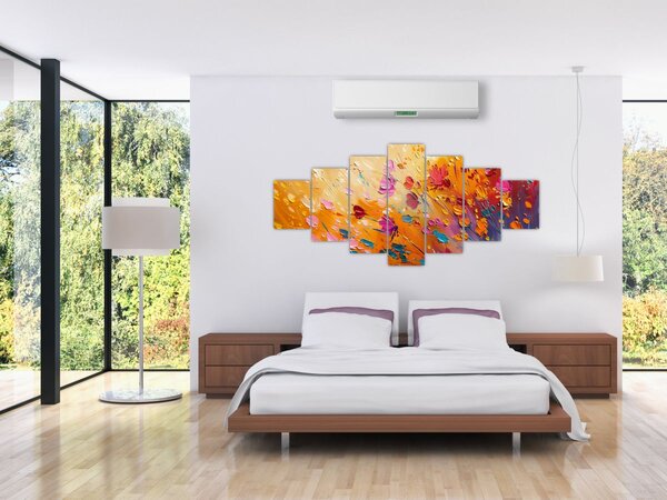 Obraz - Malba barevných květin (210x100 cm)