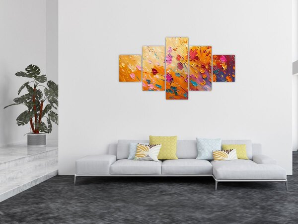 Obraz - Malba barevných květin (125x70 cm)