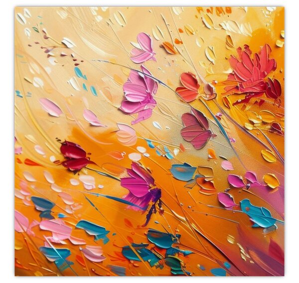 Obraz - Malba barevných květin (30x30 cm)