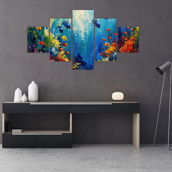 Obraz - Malba podmořského světa (125x70 cm)