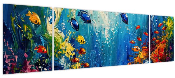Obraz - Malba podmořského světa (170x50 cm)