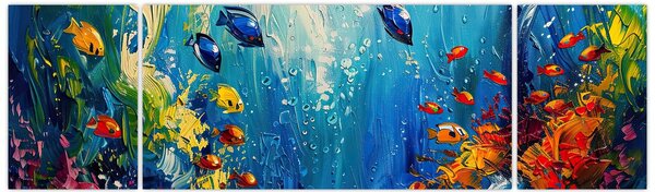 Obraz - Malba podmořského světa (170x50 cm)