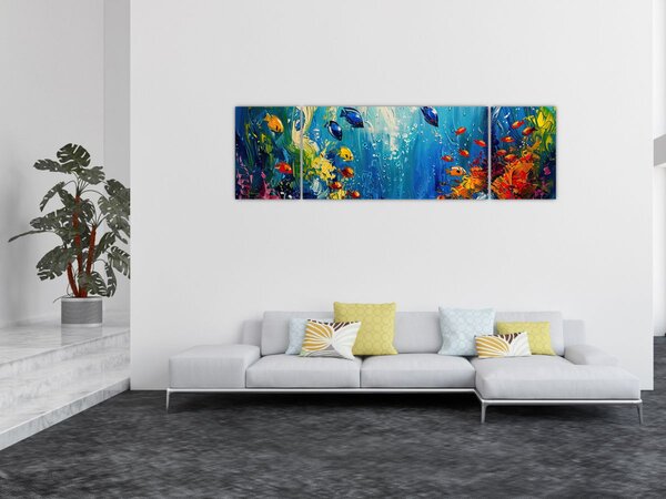 Obraz - Malba podmořského světa (170x50 cm)