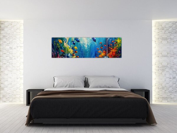 Obraz - Malba podmořského světa (170x50 cm)