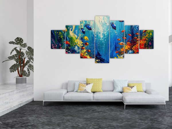 Obraz - Malba podmořského světa (210x100 cm)