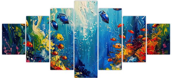 Obraz - Malba podmořského světa (210x100 cm)