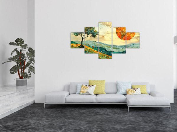 Obraz - Ilustrace krajiny (125x70 cm)