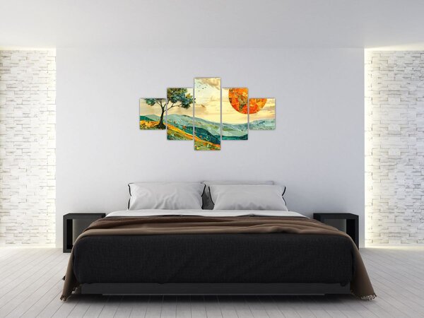 Obraz - Ilustrace krajiny (125x70 cm)
