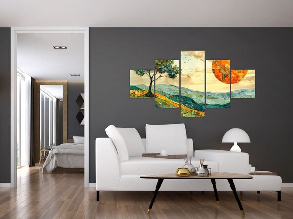 Obraz - Ilustrace krajiny (125x70 cm)