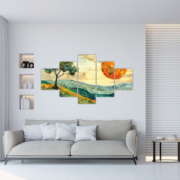 Obraz - Ilustrace krajiny (125x70 cm)